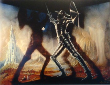 Peinture intitulée "Don Quijote © Anger…" par Angerer Der Ältere, Œuvre d'art originale, Acrylique