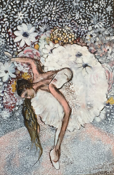 Painting titled "Ballet Series III" by Kumi Muttu, Original Artwork, Acrylic