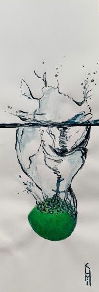 Pittura intitolato "Splashing Lime" da Kumi Muttu, Opera d'arte originale, Acrilico