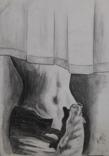 Drawing titled "backstage" by Kunal Nandi, Original Artwork, Pencil