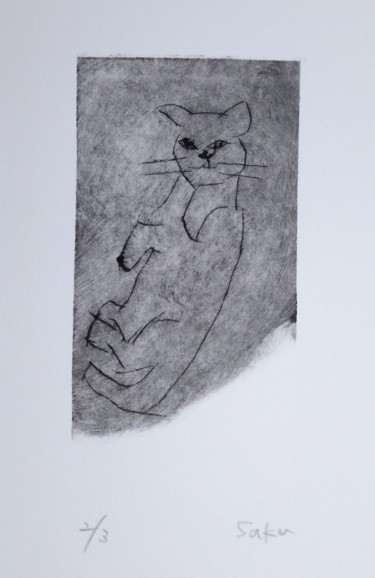 Εκτυπώσεις & Χαρακτικά με τίτλο "neko(si)" από Saku Kuronashi, Αυθεντικά έργα τέχνης, Γκουάς