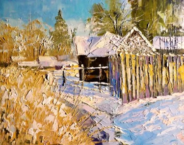 Malerei mit dem Titel "Морозное утро" von Sergei Efremov, Original-Kunstwerk, Öl