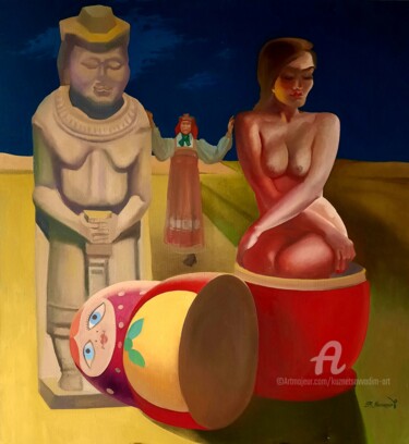 Pintura intitulada ""Матрица времени"" por Vadim Kuznetsov, Obras de arte originais, Óleo