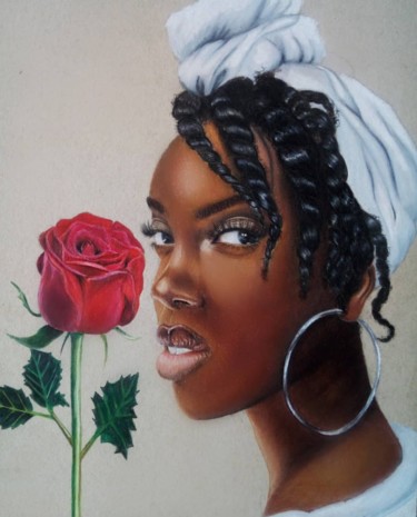 Dessin intitulée "Beauty IS .... Conf…" par Kanga Conte, Œuvre d'art originale, Crayon