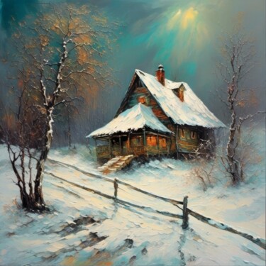 Цифровое искусство под названием "Winter (Borealis)" - Kyozai, Подлинное произведение искусства, Изображение, сгенерированно…