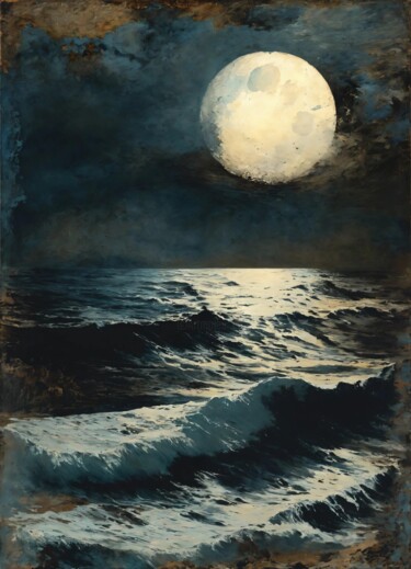 Digital Arts titled "Moonlit #1" by Kyozai, Original Artwork, AI generated image