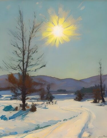 数字艺术 标题为“Winter Sun” 由Kyozai, 原创艺术品, AI生成的图像