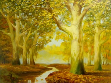 Peinture intitulée "autumn landscape, f…" par Kyrylo Bondarenko, Œuvre d'art originale, Huile