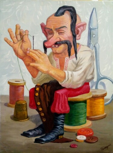 Painting titled "couturier, fashion…" by Kyrylo Bondarenko, Original Artwork, Oil