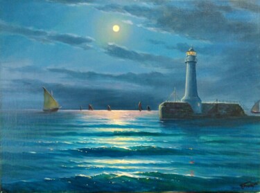 "Odessa lighthouse" başlıklı Tablo Kyrylo Bondarenko tarafından, Orijinal sanat, Petrol