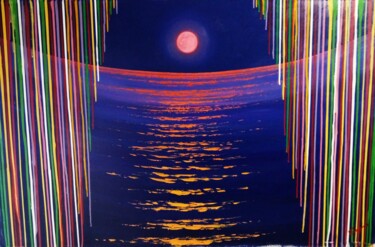 Pittura intitolato "seascape , purple,…" da Kyrylo Bondarenko, Opera d'arte originale, Acrilico