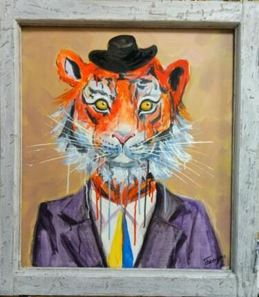 Malarstwo zatytułowany „president. tiger” autorstwa Kyrylo Bondarenko, Oryginalna praca, Akryl