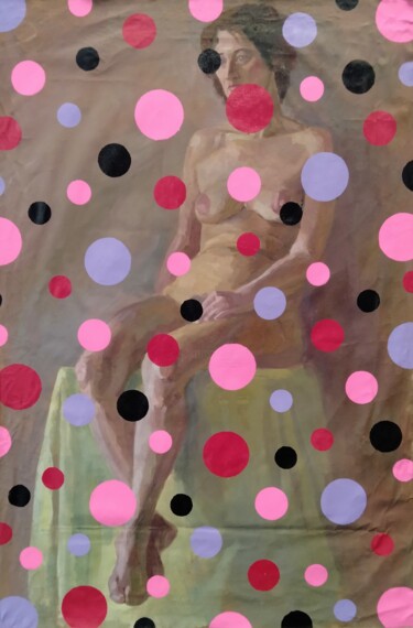 Ζωγραφική με τίτλο "naked woman 2" από Kyrylo Bondarenko, Αυθεντικά έργα τέχνης, Λάδι Τοποθετήθηκε στο Ξύλινο φορείο σκελετό