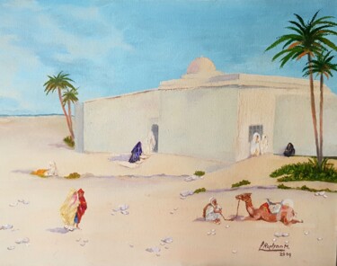 Pintura titulada "Maqam, The Resting…" por L'Orientaliste, Obra de arte original, Oleo