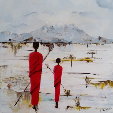 Ζωγραφική με τίτλο "Rêve d’Afrique" από Laurence Raphalen, Αυθεντικά έργα τέχνης, Ακρυλικό