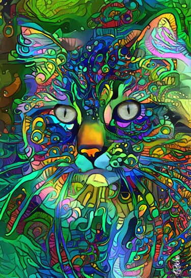 「Tabata circus - Cat…」というタイトルのデジタルアーツ L.Rocheによって, オリジナルのアートワーク, アクリル