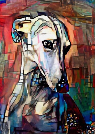Arte digitale intitolato "Josef, dog" da L.Roche, Opera d'arte originale, Acrilico