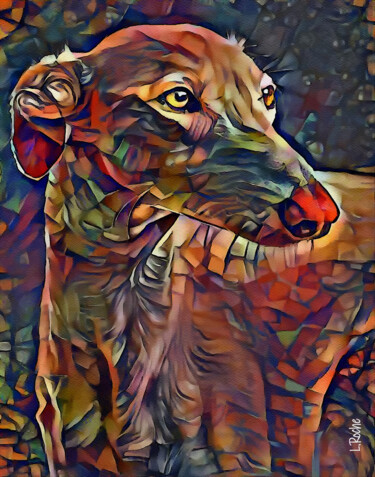 Digitale Kunst getiteld "Galgo, dog" door L.Roche, Origineel Kunstwerk, Acryl