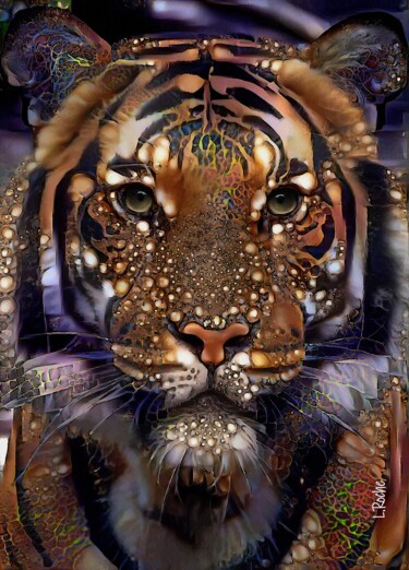 "Tiger Champagne" başlıklı Dijital Sanat L.Roche tarafından, Orijinal sanat, Akrilik