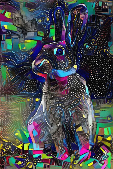 Arts numériques intitulée "Conejo Gypsy" par L.Roche, Œuvre d'art originale, Travail numérique 2D