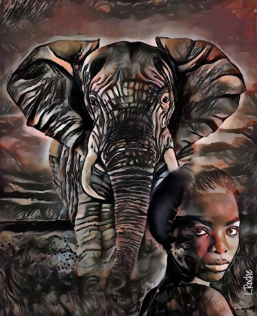 Arte digital titulada "Laly Tembo" por L.Roche, Obra de arte original, Acrílico