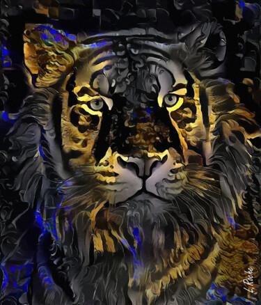 Arts numériques intitulée "Tigermoon 2021" par L.Roche, Œuvre d'art originale, Acrylique