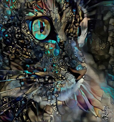 Digitale Kunst getiteld "Shalom, cat" door L.Roche, Origineel Kunstwerk, Acryl