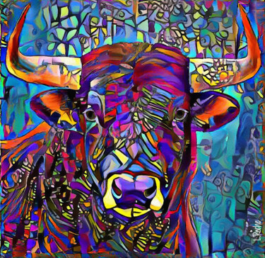 Arts numériques intitulée "Toro fiesta" par L.Roche, Œuvre d'art originale, Acrylique
