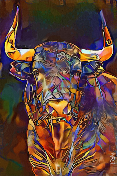 Arts numériques intitulée "Astor bull" par L.Roche, Œuvre d'art originale, Acrylique