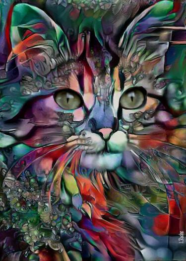 Digital Arts titled "Zangane, cat" by L.Roche, Original Artwork, Acrylic