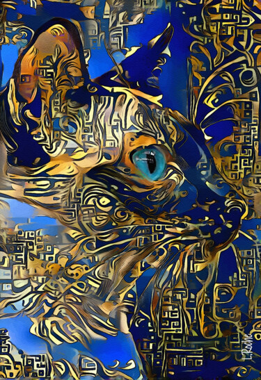 Arts numériques intitulée "Desmond, cat" par L.Roche, Œuvre d'art originale, Acrylique