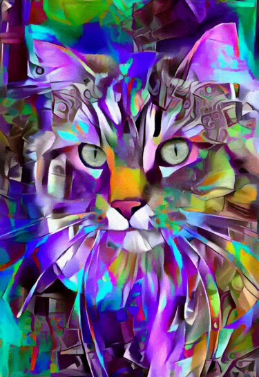 Arte digital titulada "Rustyn, cat" por L.Roche, Obra de arte original, Acrílico