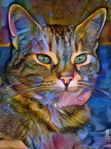 Artes digitais intitulada "Zorg, cat" por L.Roche, Obras de arte originais, Acrílico