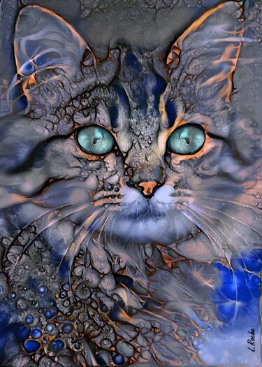 Arts numériques intitulée "Aslyn, cat" par L.Roche, Œuvre d'art originale, Acrylique