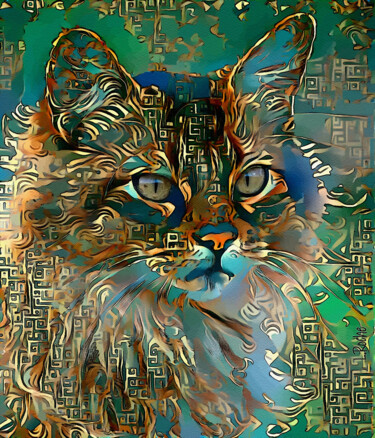 Arts numériques intitulée "Alaya, cat" par L.Roche, Œuvre d'art originale, Acrylique