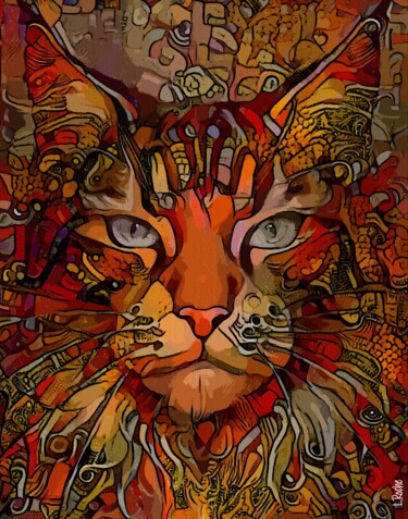 Arts numériques intitulée "Doruk Jr., cat" par L.Roche, Œuvre d'art originale, Acrylique