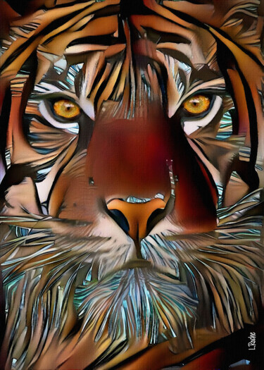 Digital Arts με τίτλο "Toffee Tiger" από L.Roche, Αυθεντικά έργα τέχνης, Ακουαρέλα