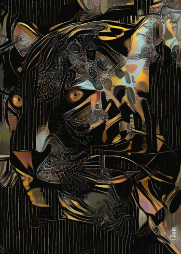 Arte digital titulada "Alfa 1er, leopard" por L.Roche, Obra de arte original, Trabajo Digital 2D