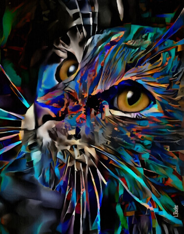 제목이 "Nancy, cat"인 디지털 아트 L.Roche로, 원작, 2D 디지털 작업