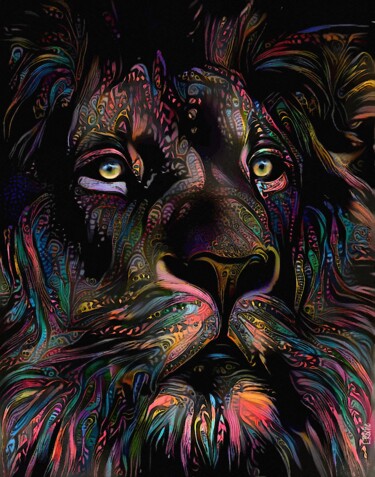 Arte digital titulada "Néron, Lion" por L.Roche, Obra de arte original, Trabajo Digital 2D