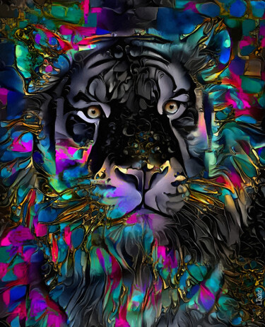 Arte digitale intitolato "Bingo, tiger" da L.Roche, Opera d'arte originale, Lavoro digitale 2D