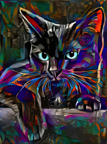 Arte digitale intitolato "Moguy, cat" da L.Roche, Opera d'arte originale, Lavoro digitale 2D