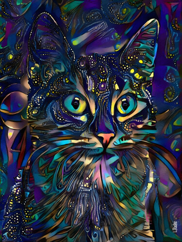 Digital Arts titled "Armel, cat" by L.Roche, Original Artwork, 2D Digital Work