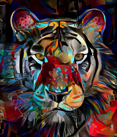 Arte digitale intitolato "Sigmund tiger" da L.Roche, Opera d'arte originale, Acrilico