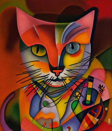 Arts numériques intitulée "Malaga, cat" par L.Roche, Œuvre d'art originale, Acrylique
