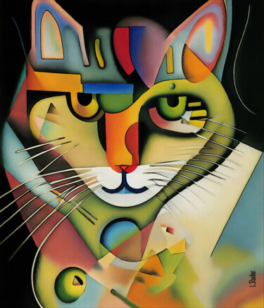 Arts numériques intitulée "Jaen, cat" par L.Roche, Œuvre d'art originale, Acrylique