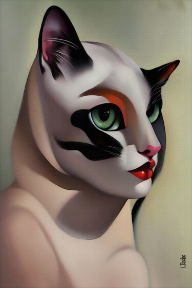 Arte digitale intitolato "Fabiola cat" da L.Roche, Opera d'arte originale, Acrilico
