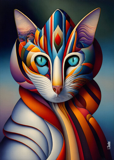 Digitale Kunst getiteld "New cat generation 1" door L.Roche, Origineel Kunstwerk, Acryl