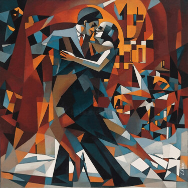 Painting titled "Tango de Otoño" by L.Roche, Original Artwork, Acrylic