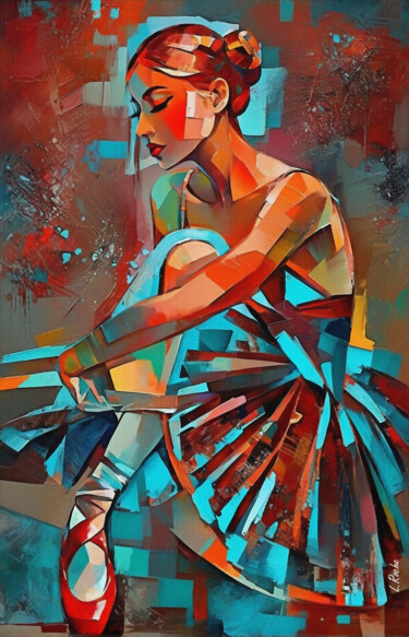 Peinture intitulée "Cubic Tutu" par L.Roche, Œuvre d'art originale, Acrylique